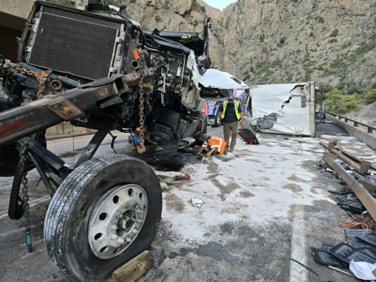 Rockslide delays cleanup of I-70 semi wreck