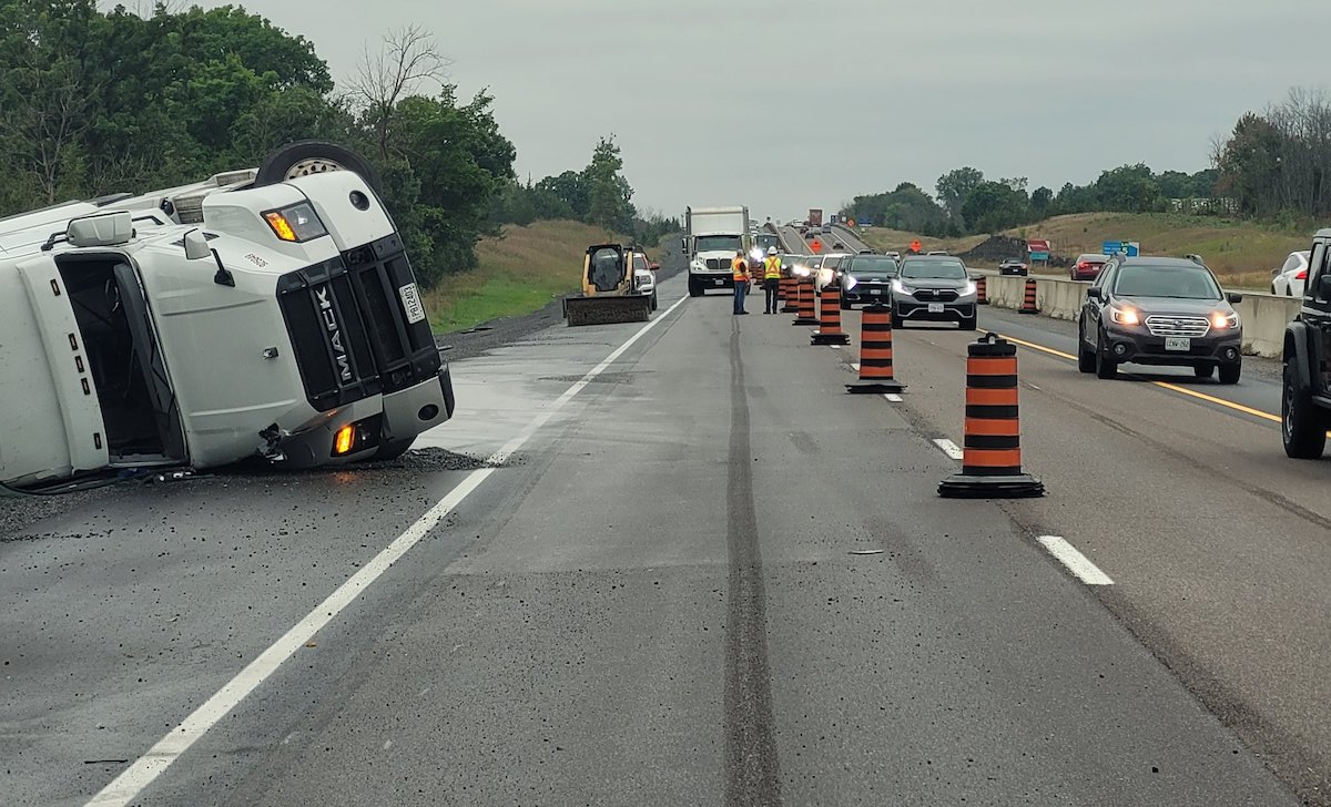 18 motorists, truckers ticketed for filming rollover crash scene while driving