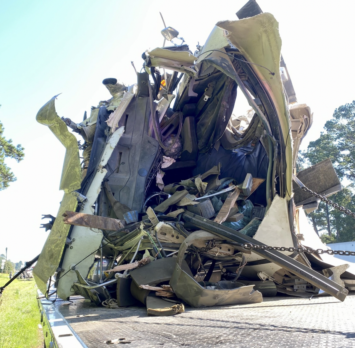 ‘Truly miraculous’: Trucker hauling steel pipes somehow survives crash with tanker that mangled his cab