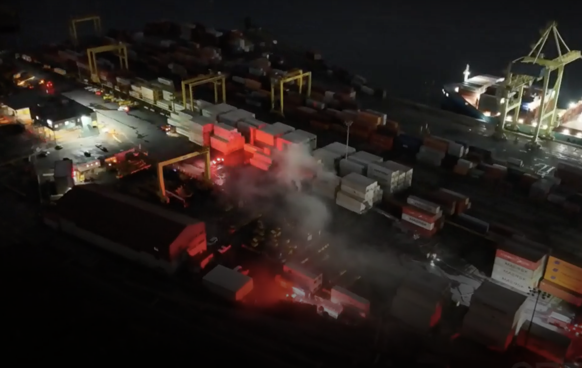 Lithium batteries catch fire in shipping container at Port of Montreal