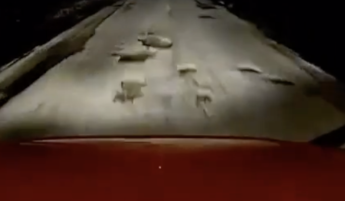 Intense pothole sends driver on a wild ride