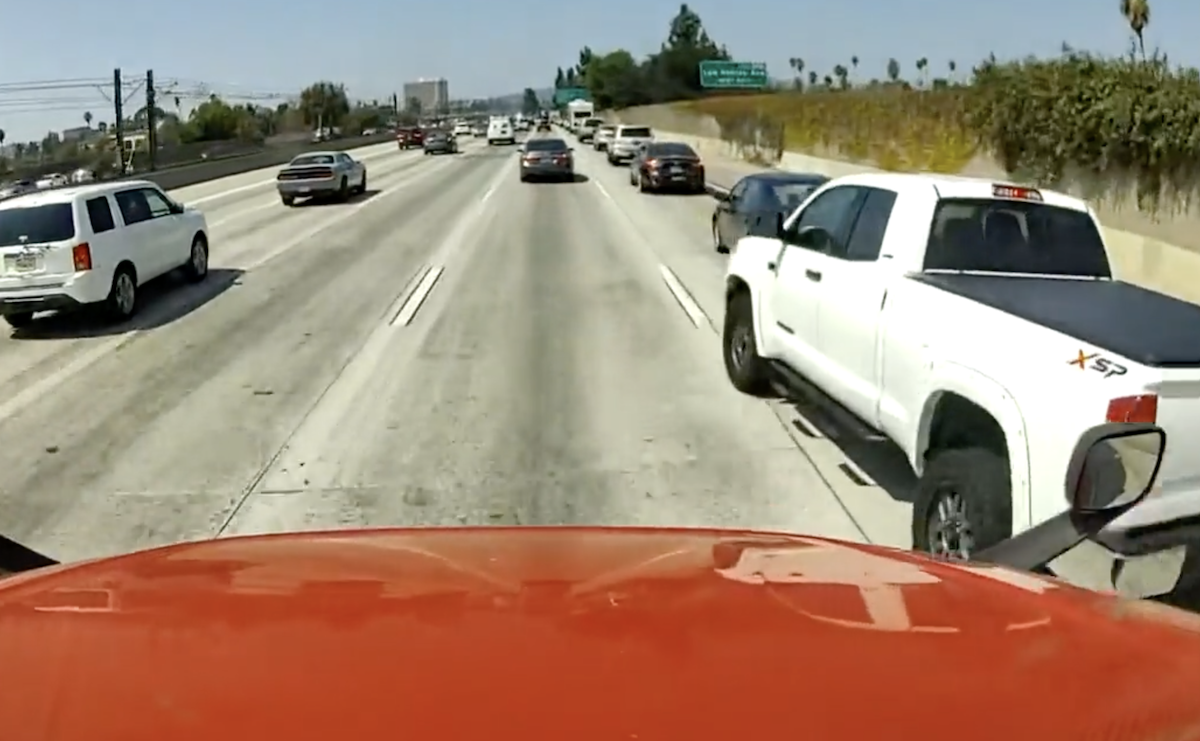 Pickup driver turns basic rear-end crash into wreck with two semis