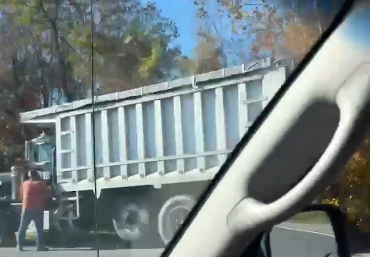 Police searching for manure truck driver that lost some of his load