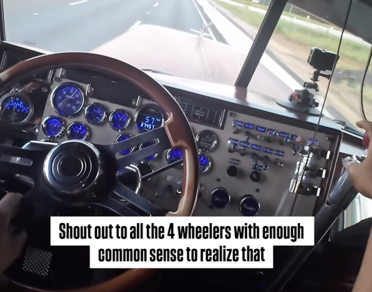 Trucker give thanks for 4wheelers that actually have “common sense”