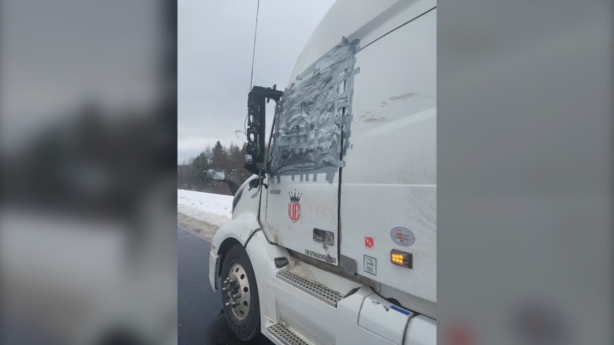 Semi truck placed out of service for duct taped driver’s side window