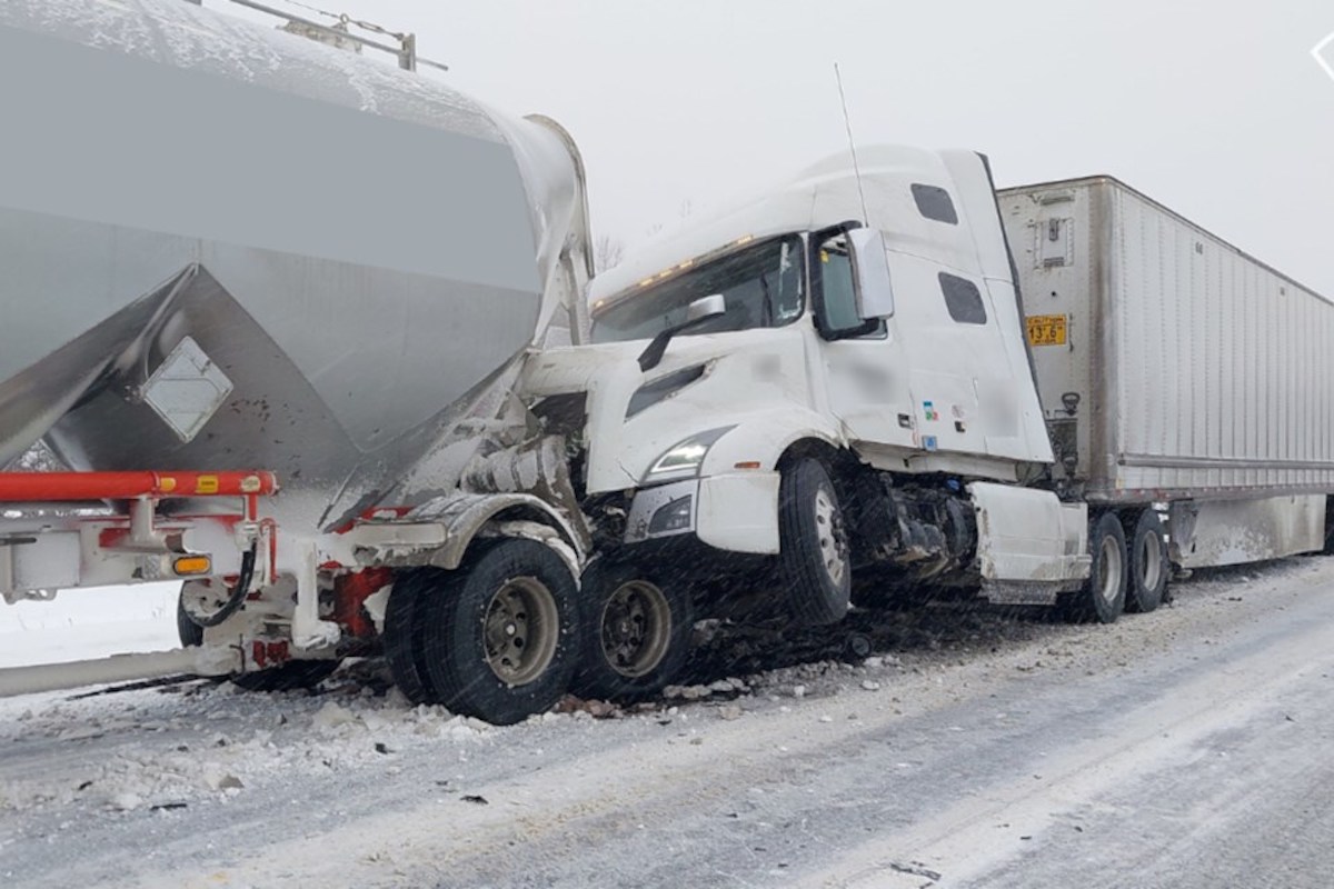 Three drivers cited for careless driving in six-semi pile-up during snowstorm