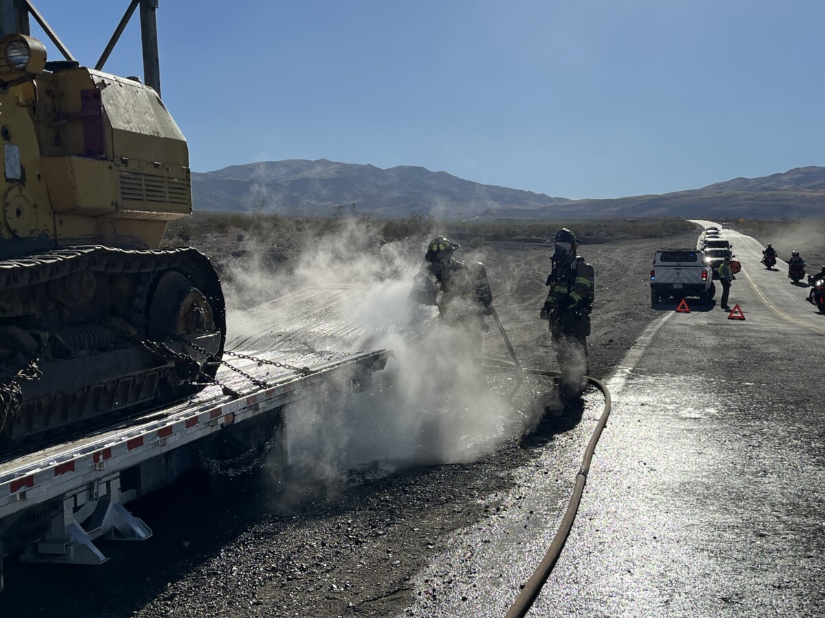 Big rig brake fire on steep grade leads police to driver’s suspended license, National Park Service says