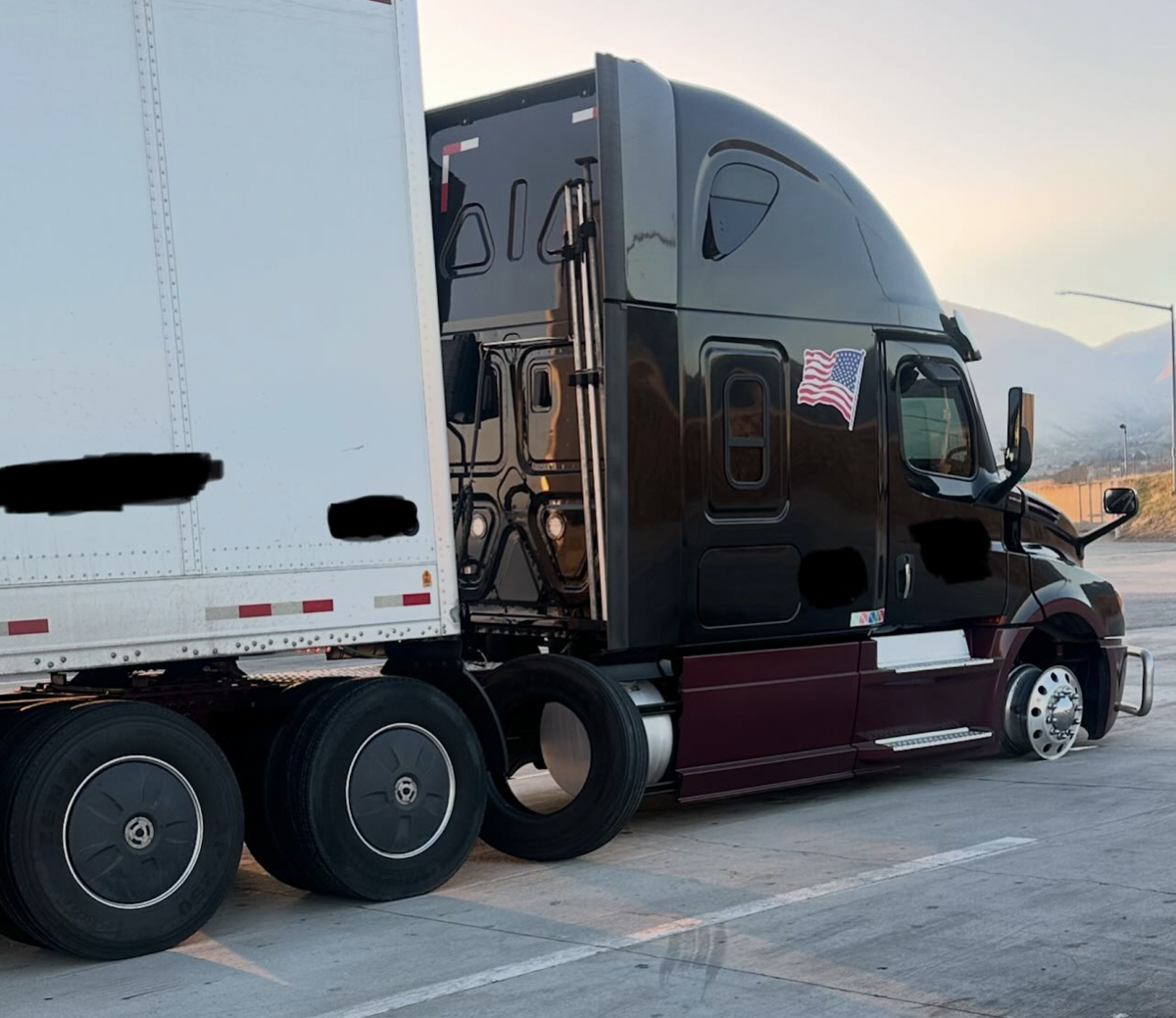 Big rig drives into California scale house ‘rolling on its rim’