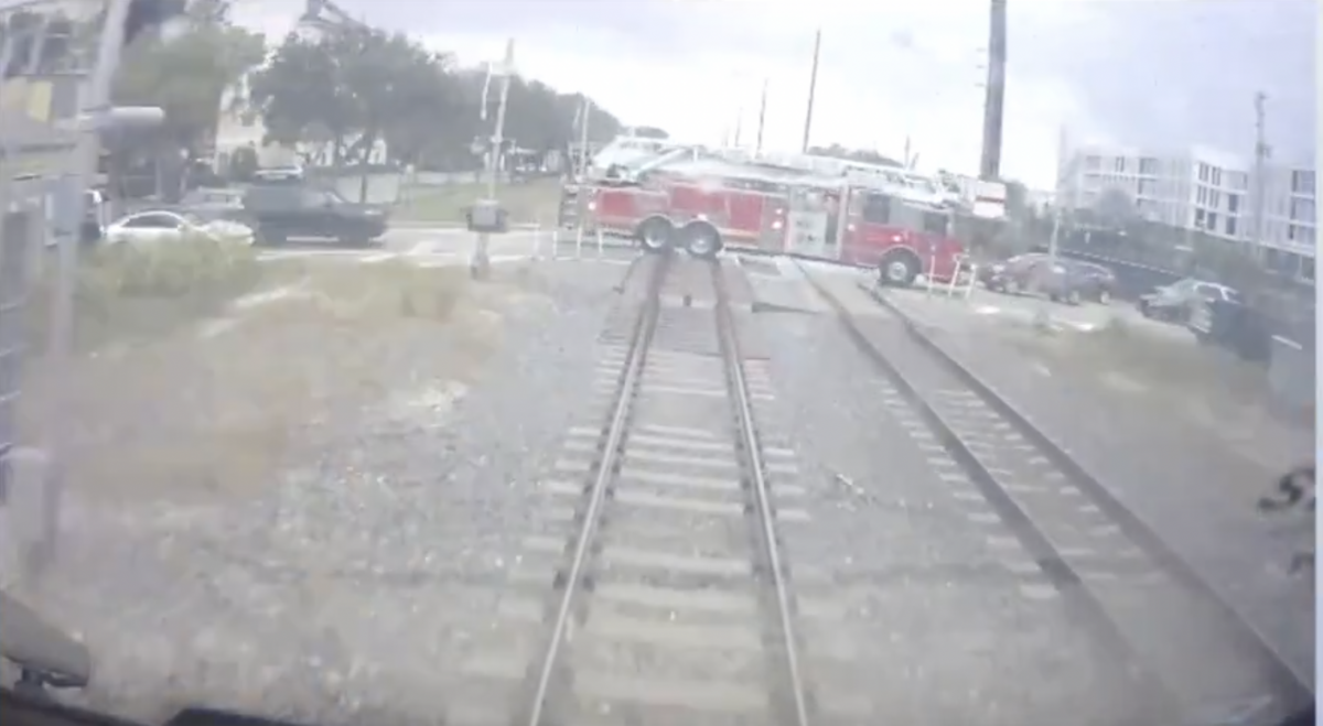 Video shows train colliding with fire truck in Florida, injuring 15