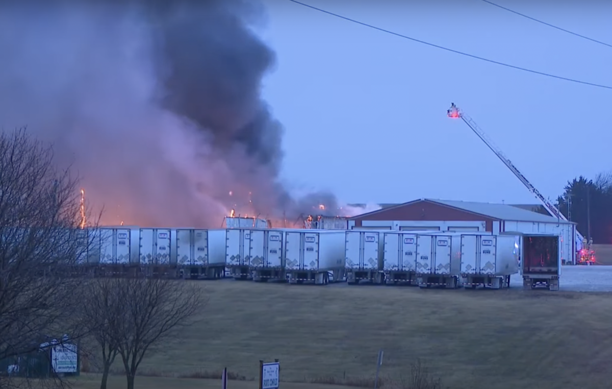 Iowa trucking company building a total loss after fire