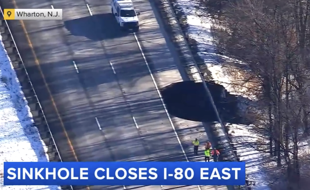 Large sinkhole shuts down I-80 in NJ