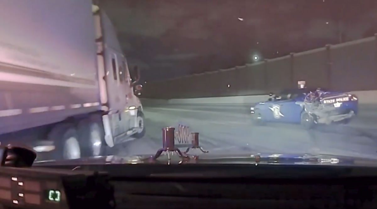 Michigan State Police video shows multi-vehicle crash that led to truck driver’s reckless driving arrest