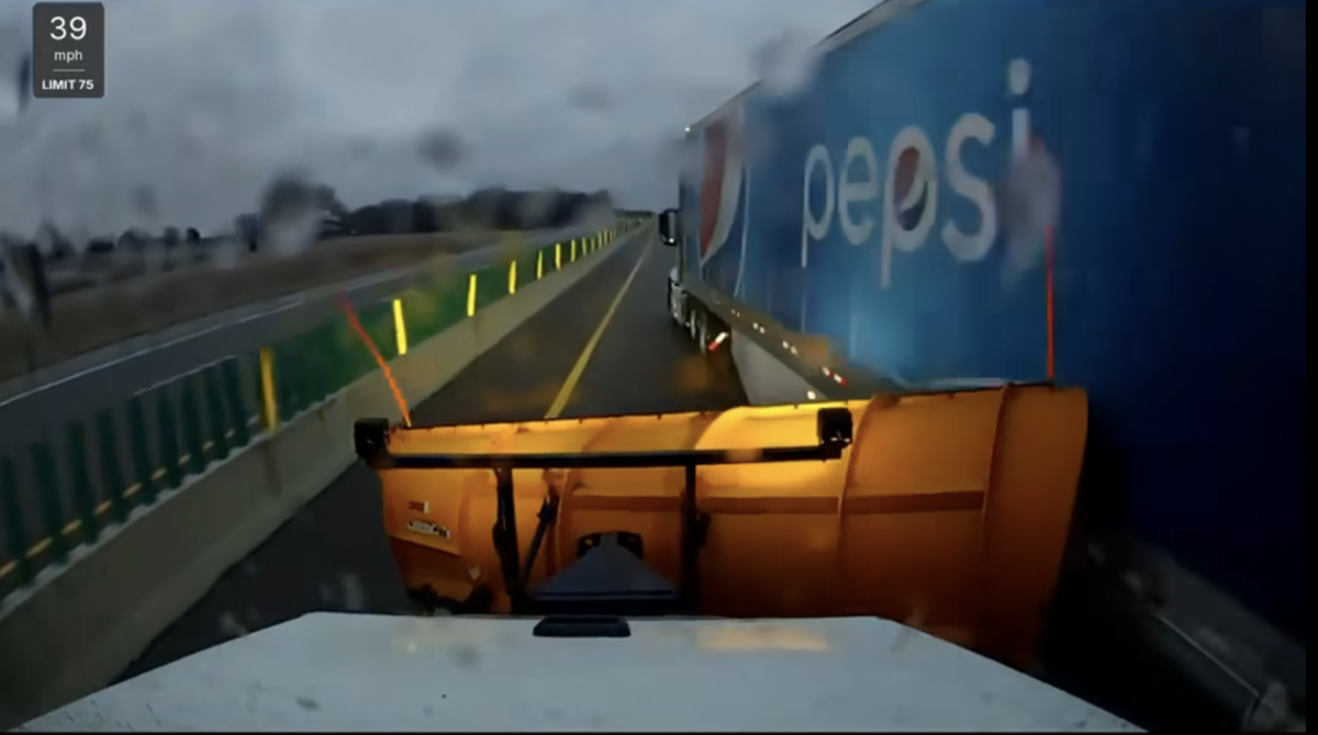 Dash cam shows truck cutting off and striking snowplow in Oklahoma