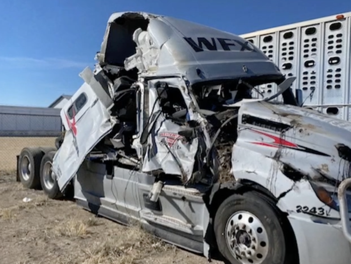 Driver credits God, seatbelt for surviving “cataclysmic” wind that flipped his rig