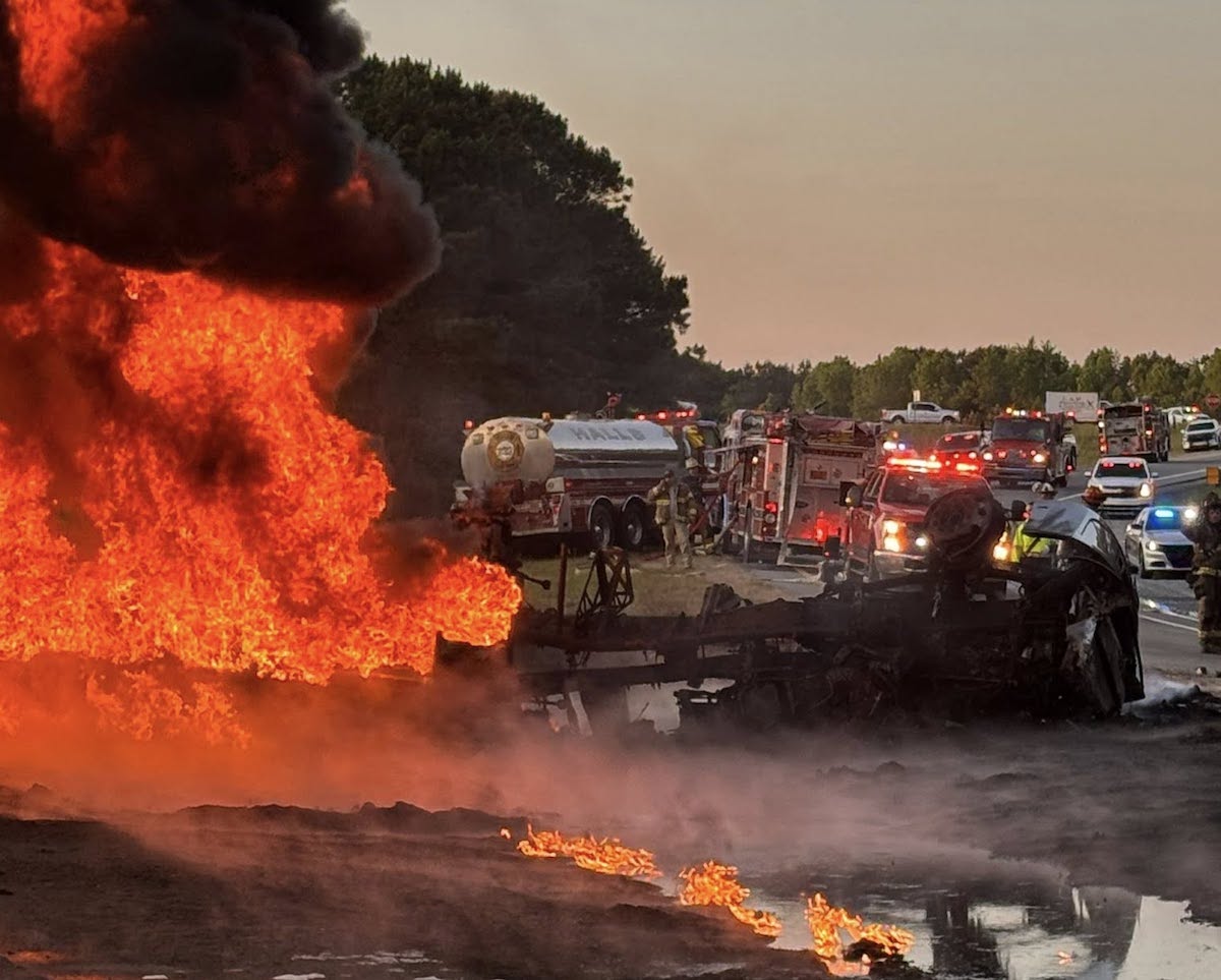Tanker driver airlifted after crashing into slow moving motorist on I-40 on NC