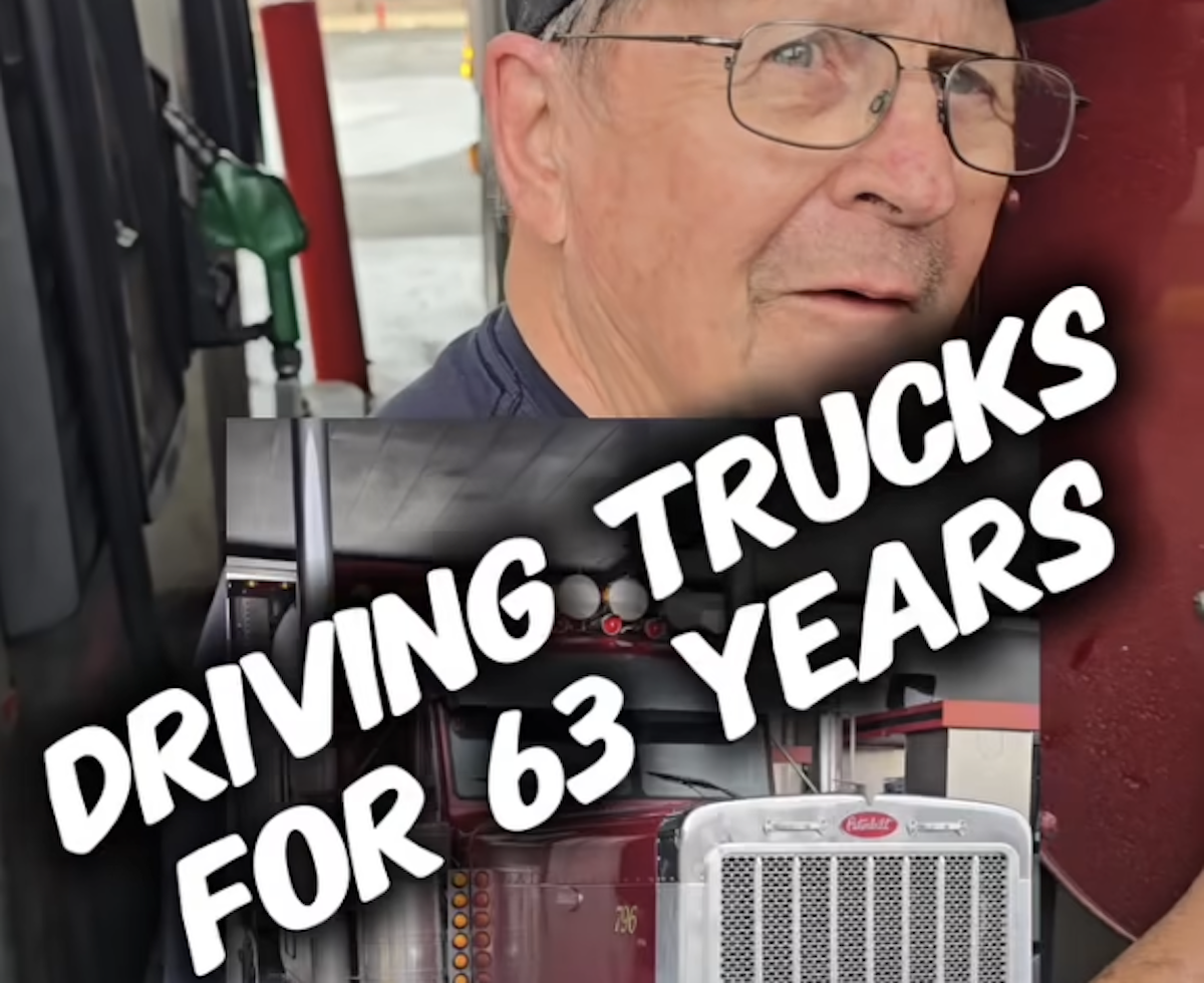 This trucker has 63 years behind the wheel and over 3.5 million miles in the same Peterbilt