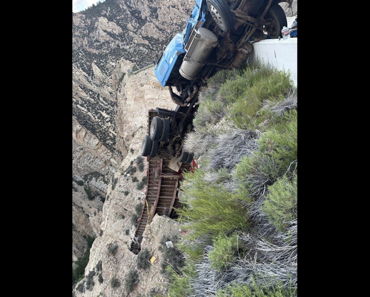 Recovery underway for semi truck that crashed on Wyoming mountain highway, sheriff says