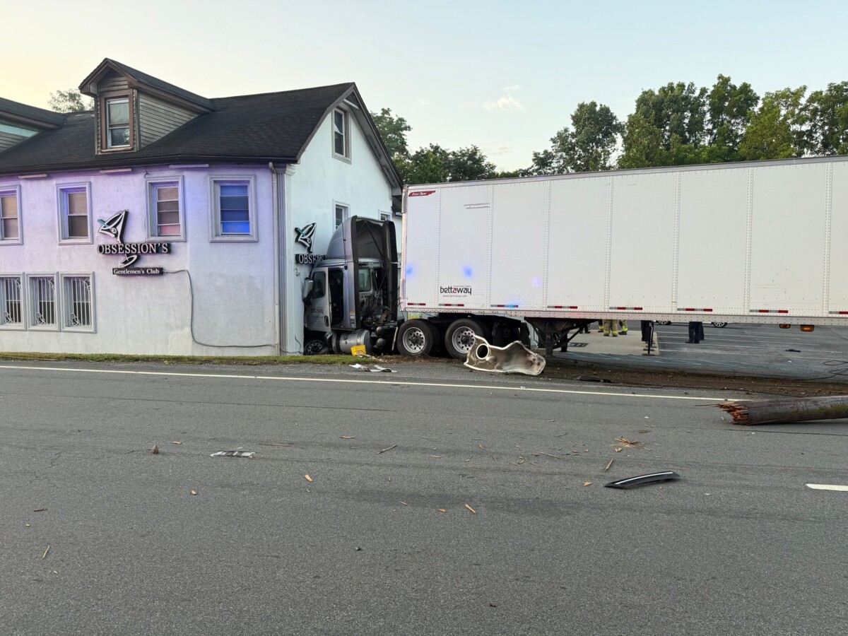 Crash involving sedan sends commercial truck  into New Jersey gentleman’s club