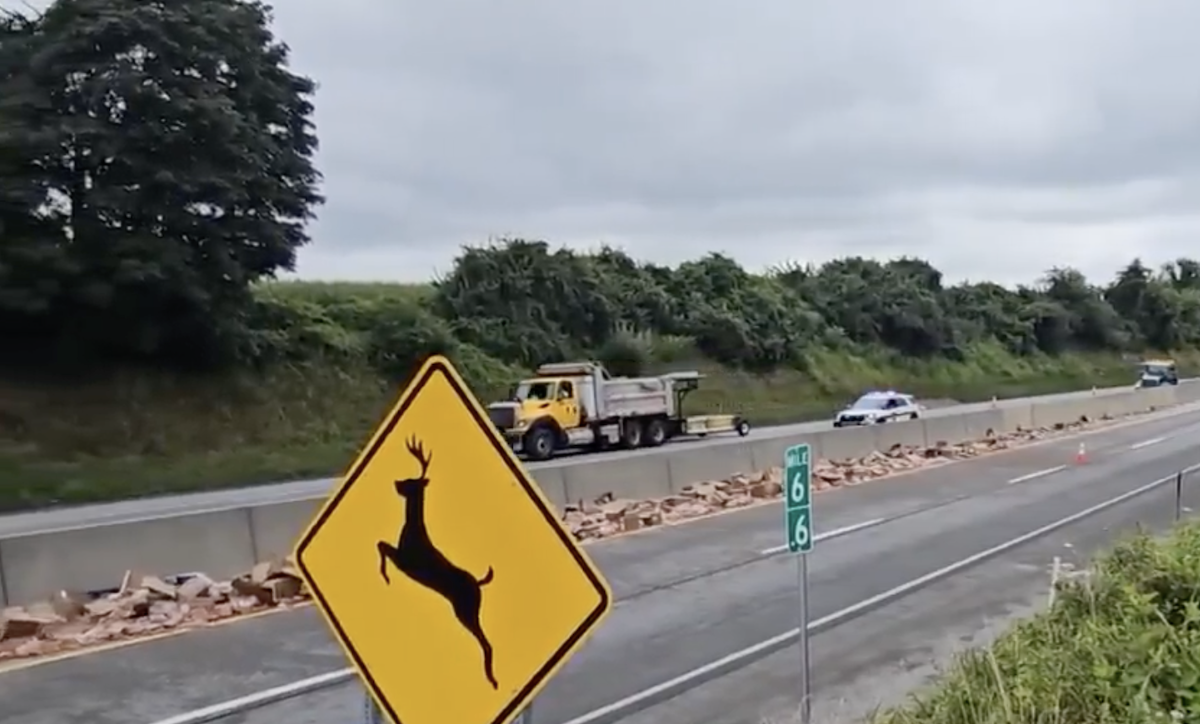 I-83 closed all morning for load of spilled hot dogs