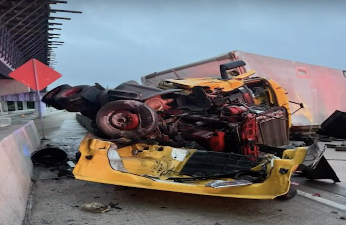 Truck driver’s body pulled from mangled cab in single vehicle accident