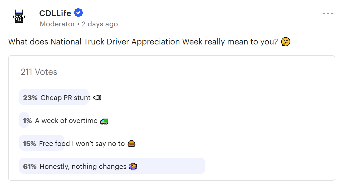 CDLLife App: We Asked Drivers What They Really Think About National Truck Driver Appreciation Week