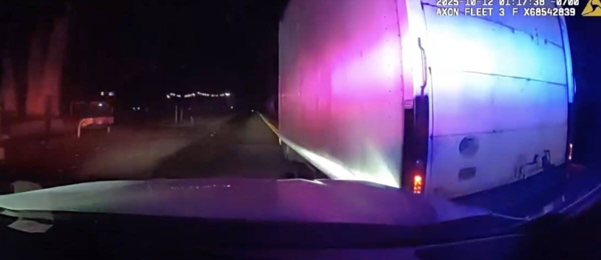 Dash cam shows stolen box truck forced off the road after ‘several’ PIT maneuver attempts by deputy