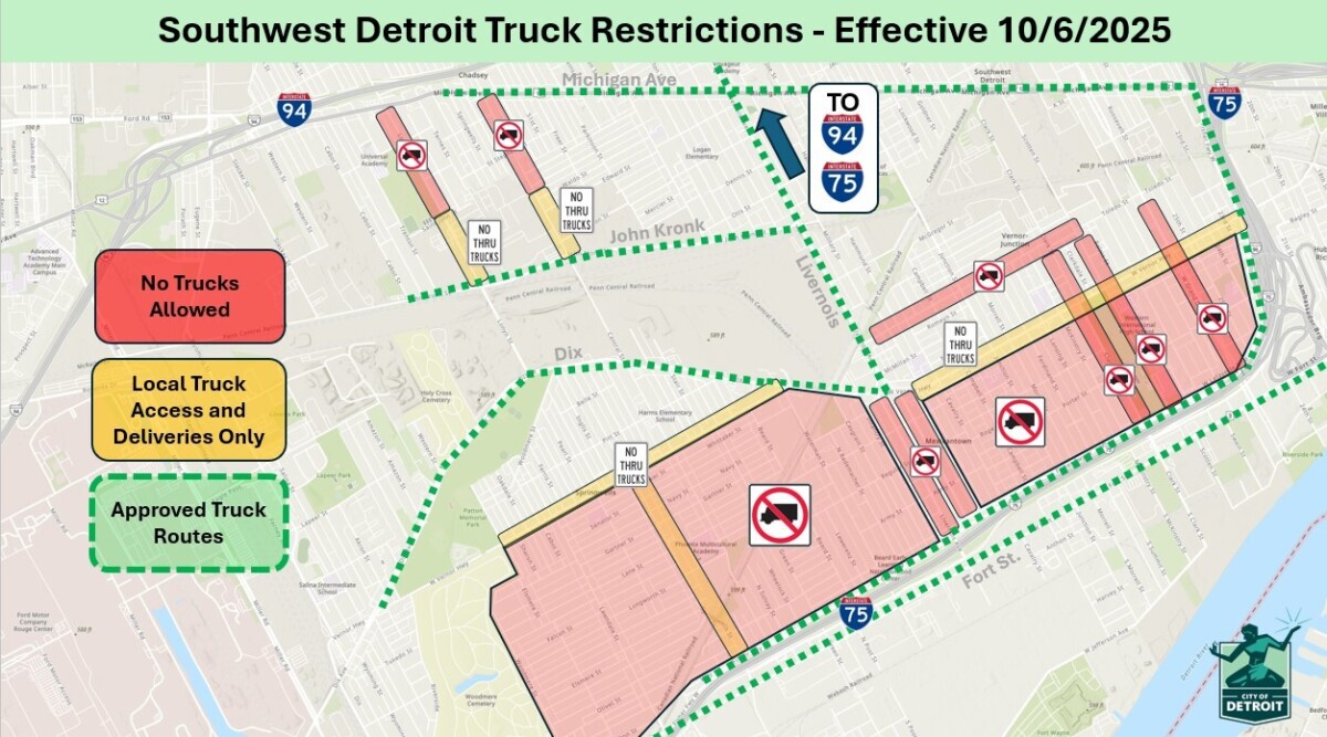 Detroit to prohibit truck traffic on several key corridors with targeted police enforcement