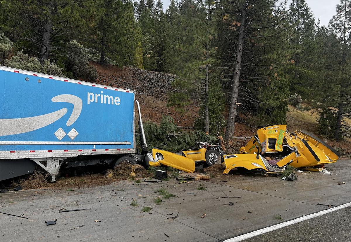 Truck cab ripped apart in crash that shut down westbound I-80