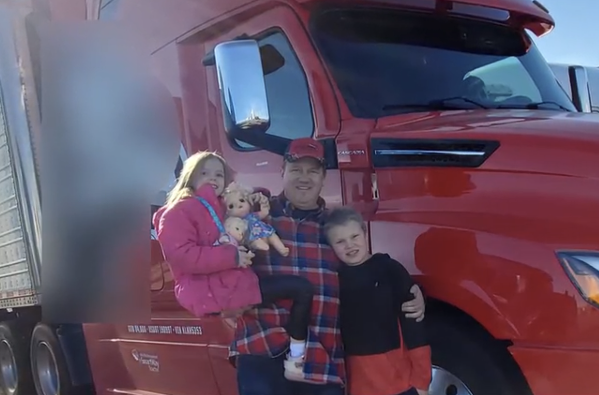A trucker is spending his first Thanksgiving OTR, so his family will spend the day giving food to working drivers