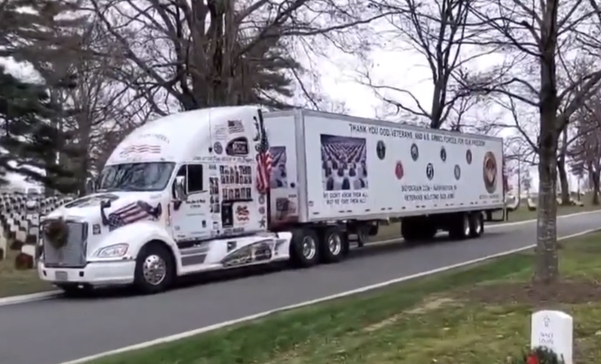 Trucker of 52 years honors our country’s veterans with personalized semi truck showcasing military stories 