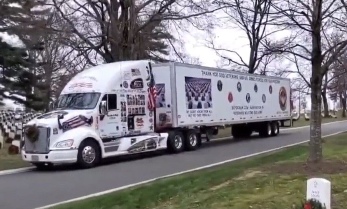 Trucker of 52 years honors our country’s veterans with personalized semi truck showcasing military stories 