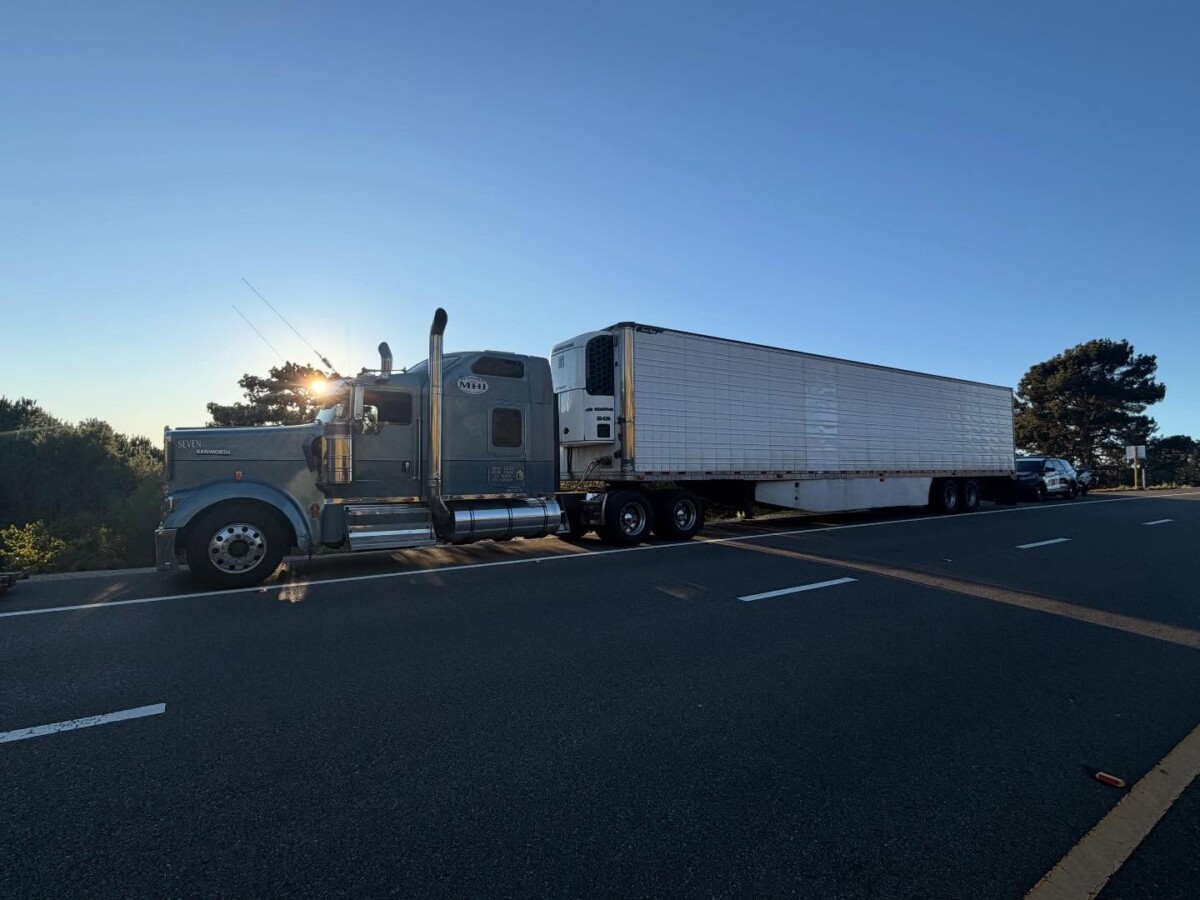 CHP stop on semi truck for 82 MPH speed violation leads to DUI arrest