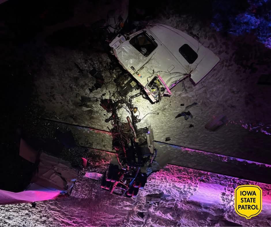 Trucker credits seatbelt for saving his life after crashing off bridge, Iowa troopers say