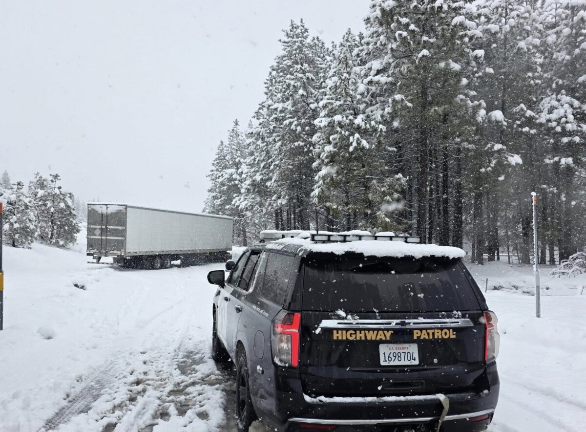 CHP calls out truck driver for getting stuck while trying to avoid chain control on Donner Summit
