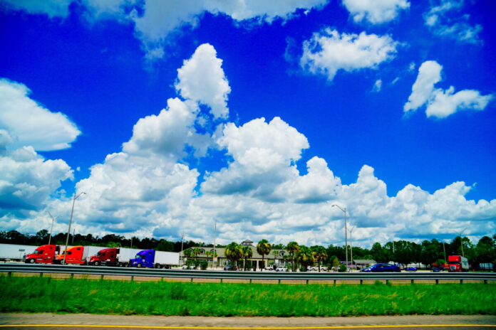 Tampa, Florida, USA - 07 20 2024: A I-75 highway rest area in Florida