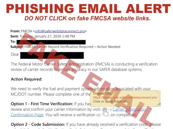 FMCSA issues alert about ‘aggressive’ email phishing scheme targeting trucking companies