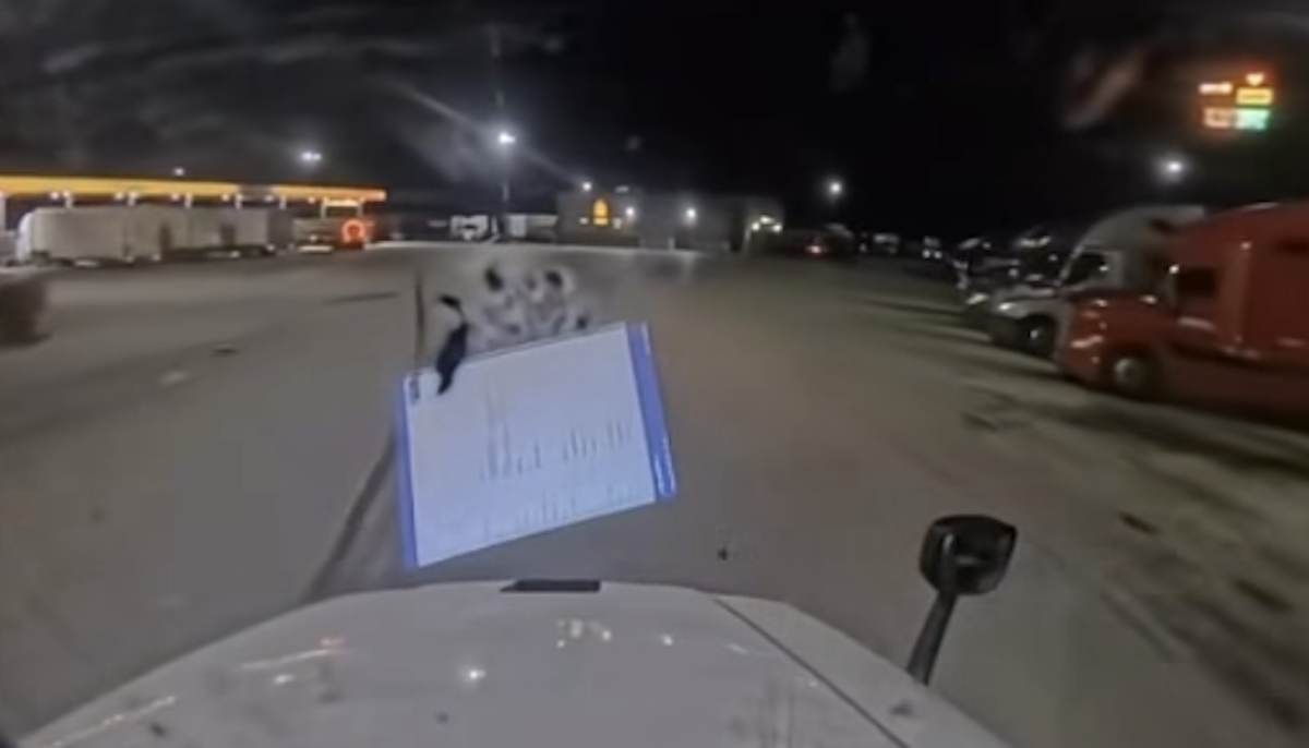Driver’s dash cam catches the moment he knew he entered that truck stop WAY too fast