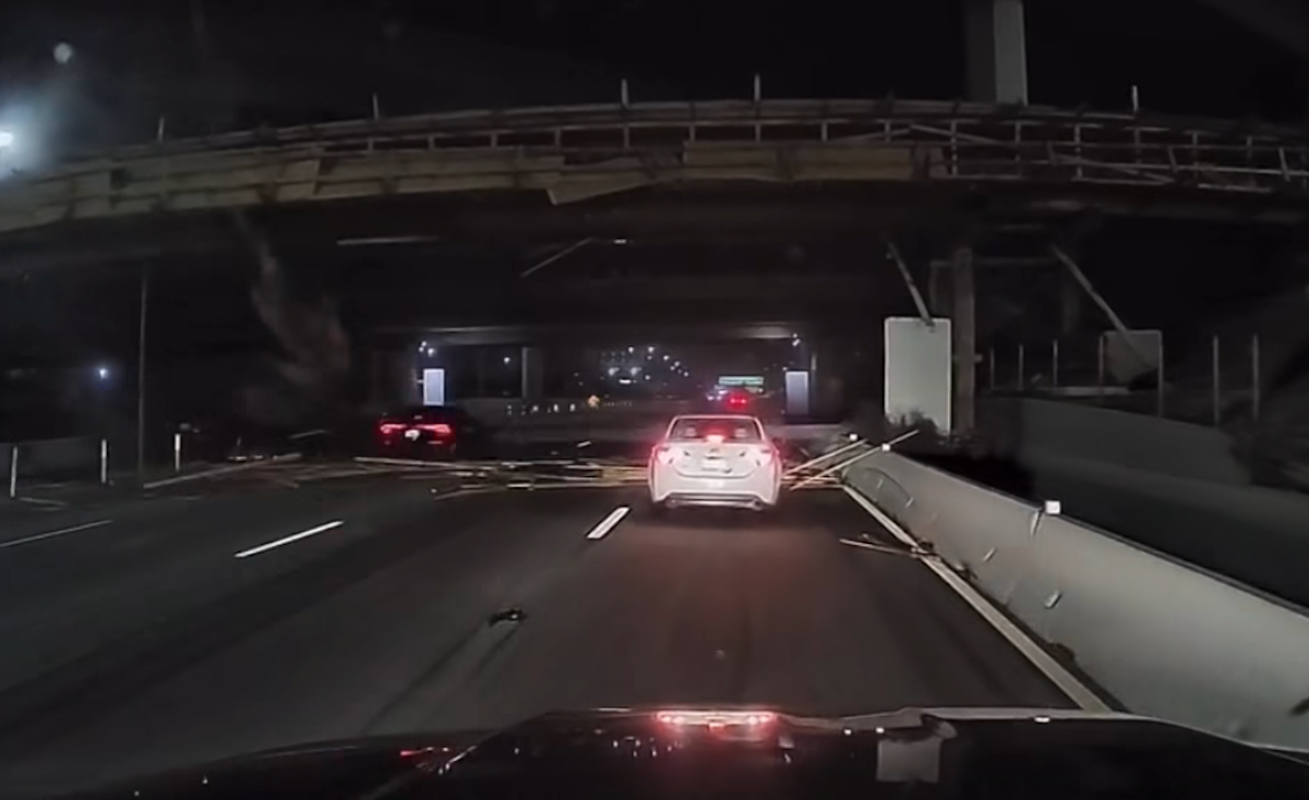 One dead after beam is knocked off bridge by semi truck on 10 Freeway