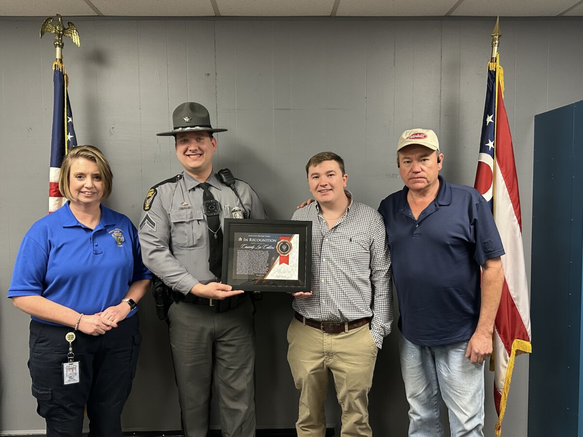 Ohio troopers honor trucker’s son for bringing semi truck to a safe stop during medical emergency