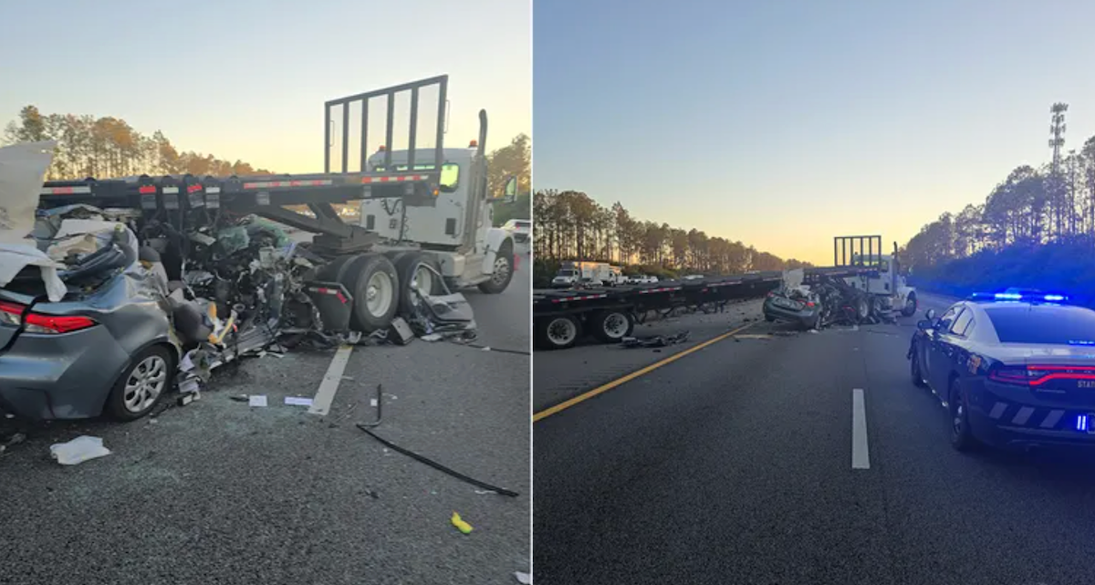 Truck driver jailed after illegal u-turn ends with car wedged under trailer