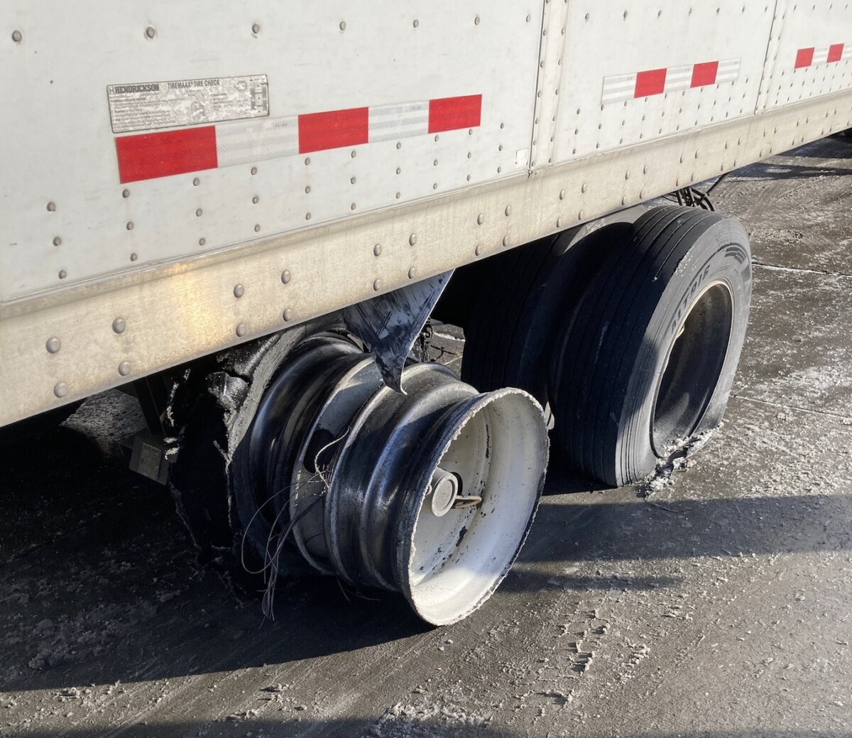 Truck driver drove eight miles unaware of severe tire trouble, Iowa troopers say
