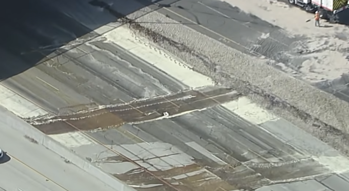 Truck overturn on 10 Freeway results in nine hour syrup cleanup