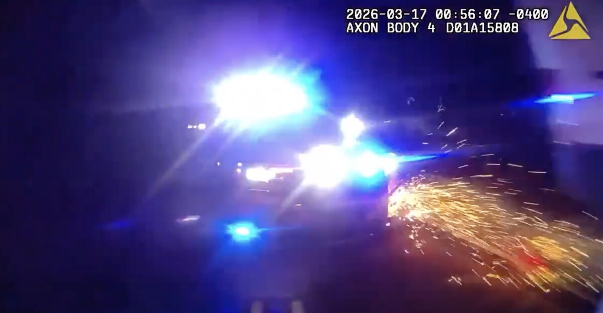 Florida sheriff shares video of pickup hauling trailer loaded with cars striking police cruiser on I-4