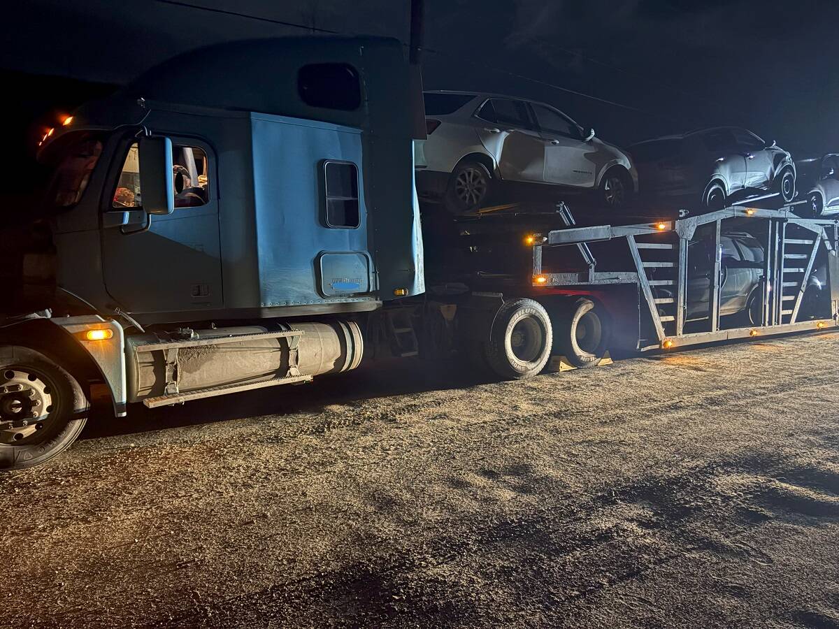 Truck driver fined after cops discover that three cars on trailer ‘were not secured at all’