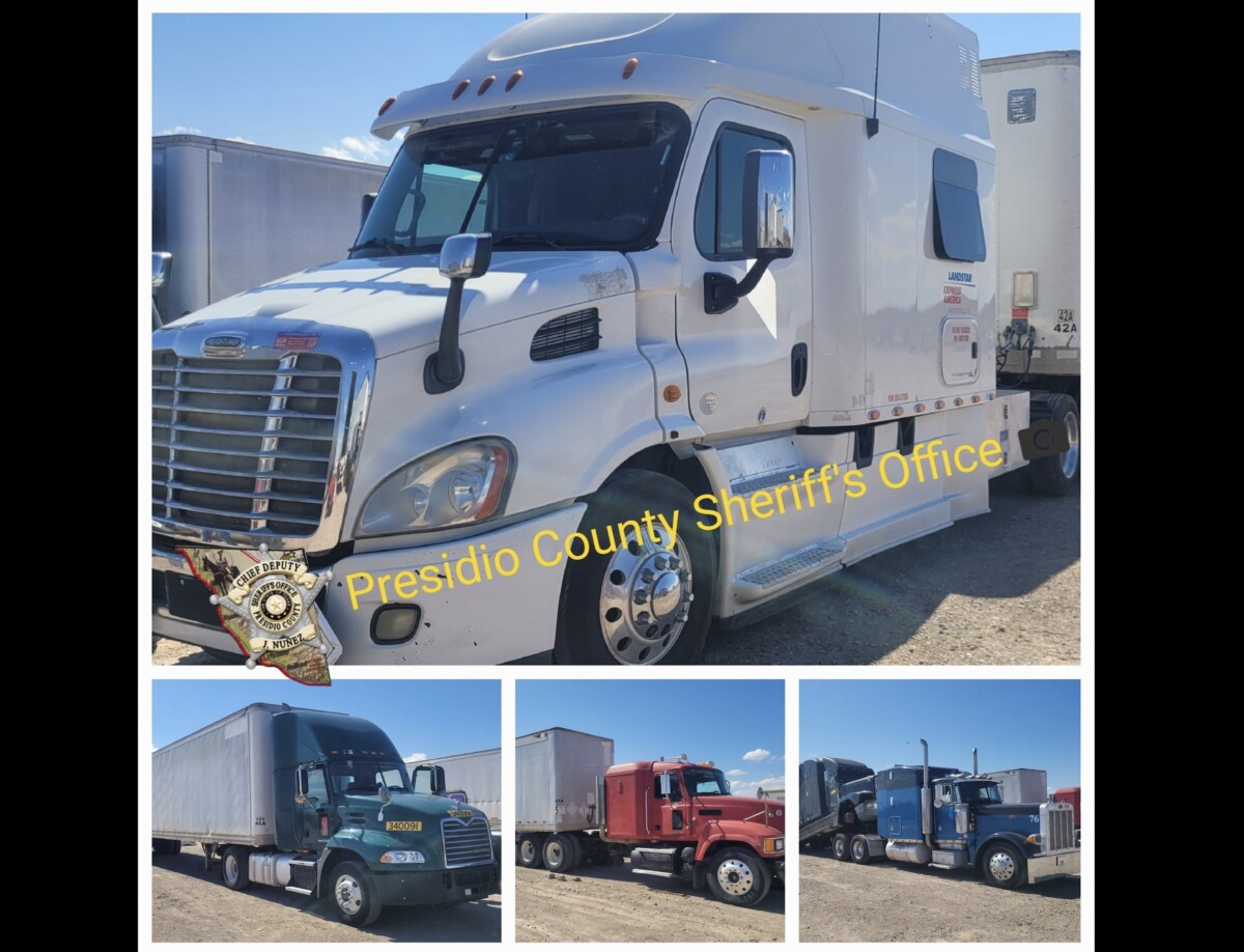 Several semi trucks seized by Texas sheriff for hauling stolen vehicles bound for Mexico