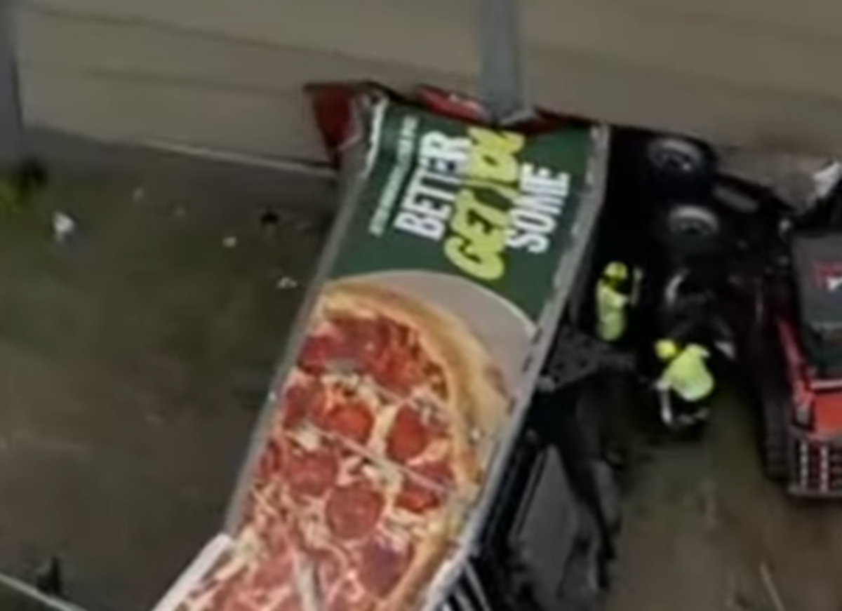 Two dead after Papa John’s truck overturns in chain-reaction crash