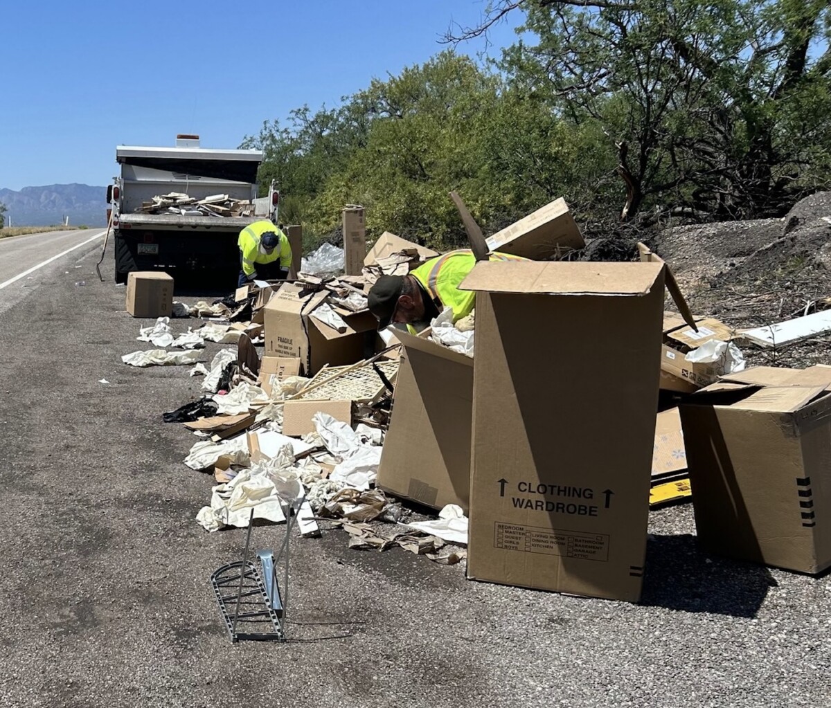 Commercial vehicle driver admits to dumping 420 pounds of trash along I-10 in Arizona, AZDPS says