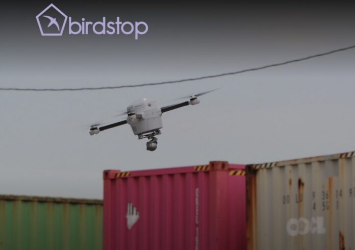 Birdstop image of drone monitoring truck parking at Detroit location
