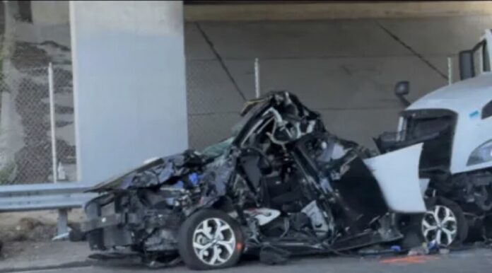 DHS image of multi-vehicle crash in Lodi, California