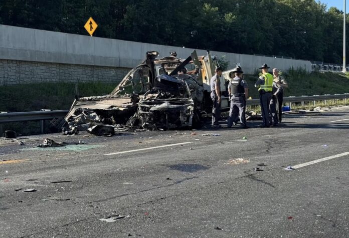 Virginia State Police image of I-95 crash scene